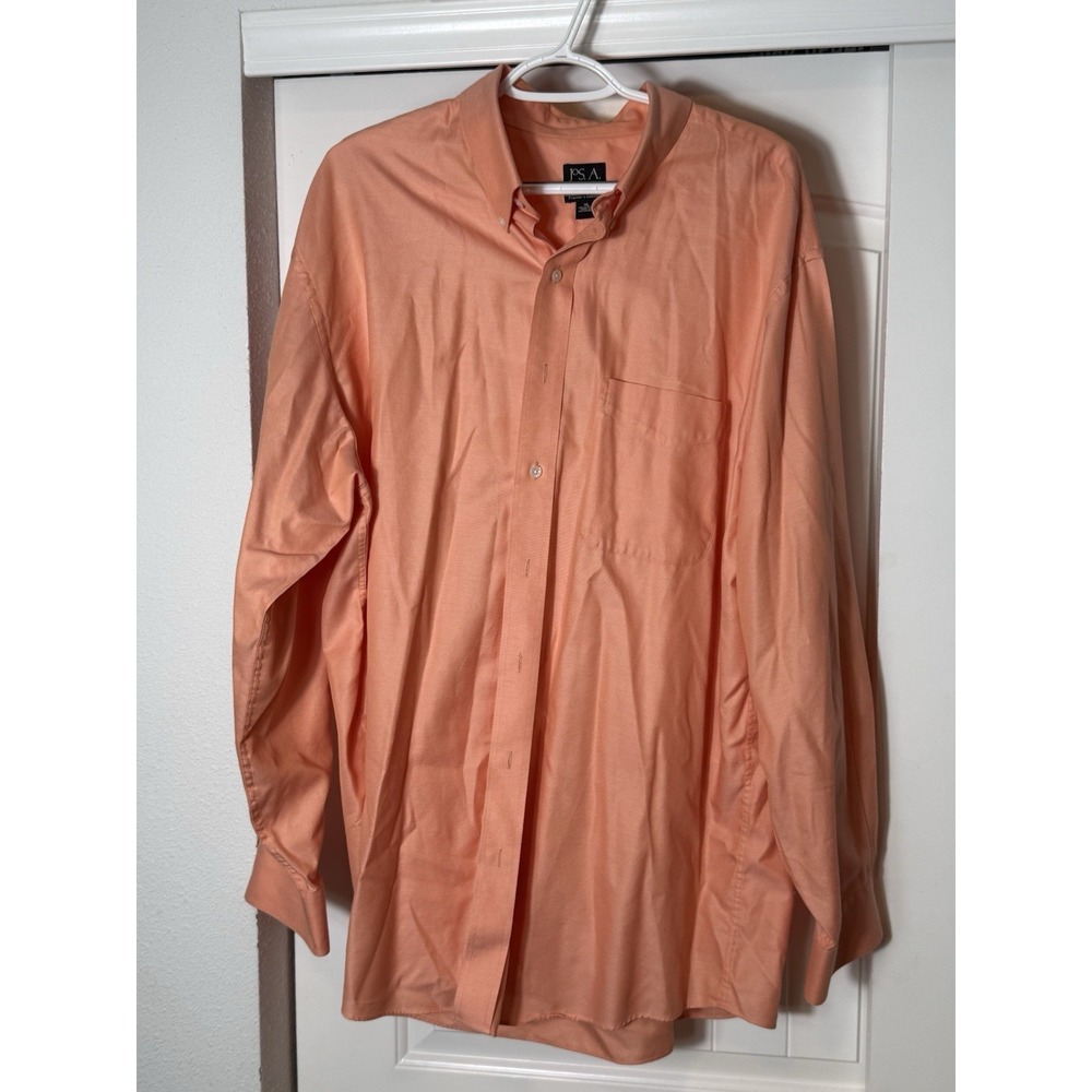 Jos.‎ A. Bank Traveler's Collection Dress Shirt XL Orange Cotton